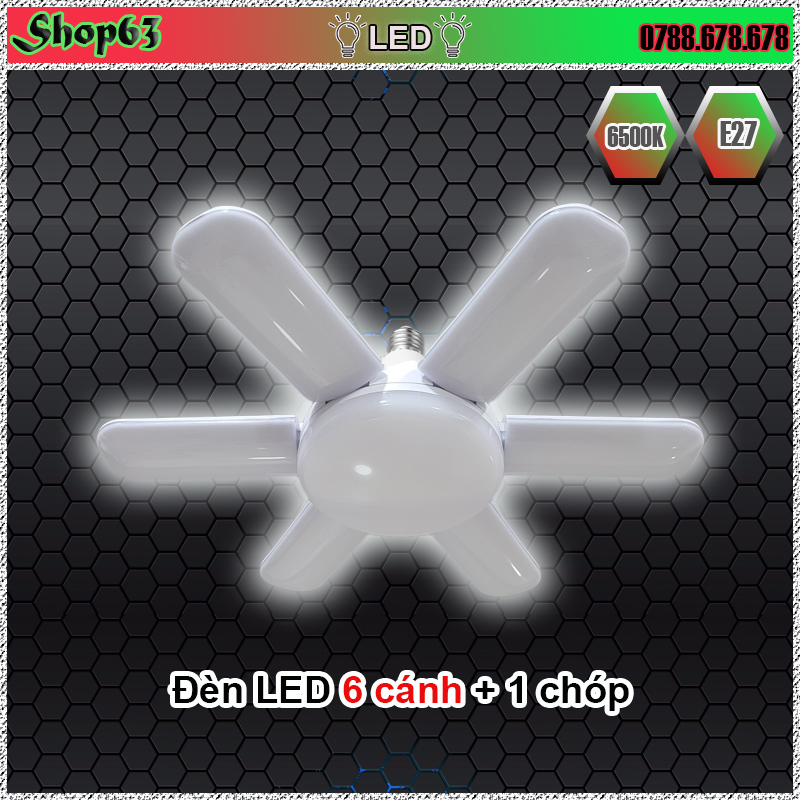 Bóng đèn LED cánh quạt 6 cánh +1 chóp - công nghệ LED cao áp cực sáng - siêu tiết kiệm điện