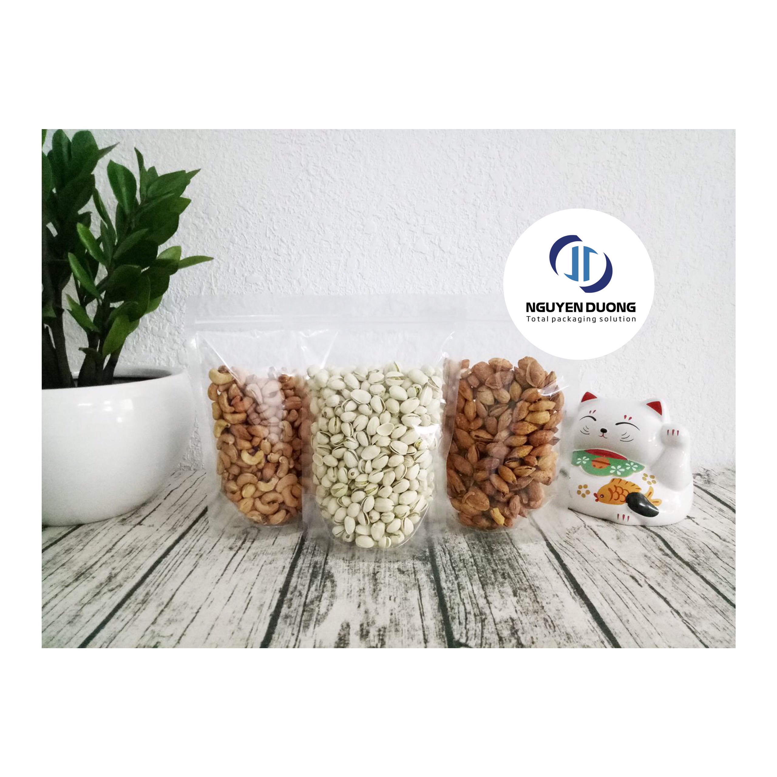 1kg Túi Zip trong suốt đáy đứng