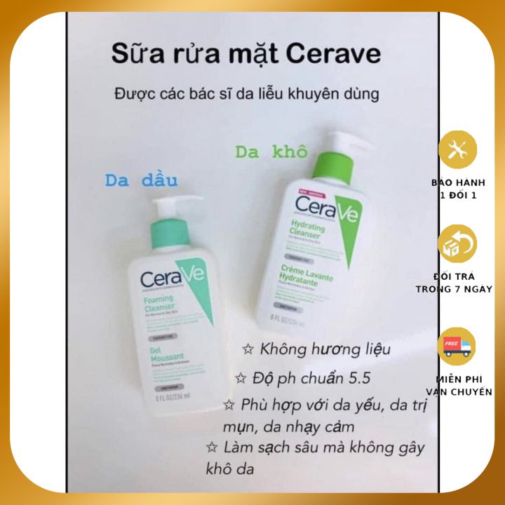 Sữa rửa mặt carave - top 10 sữa rửa mặt tốt nhất hiện nay