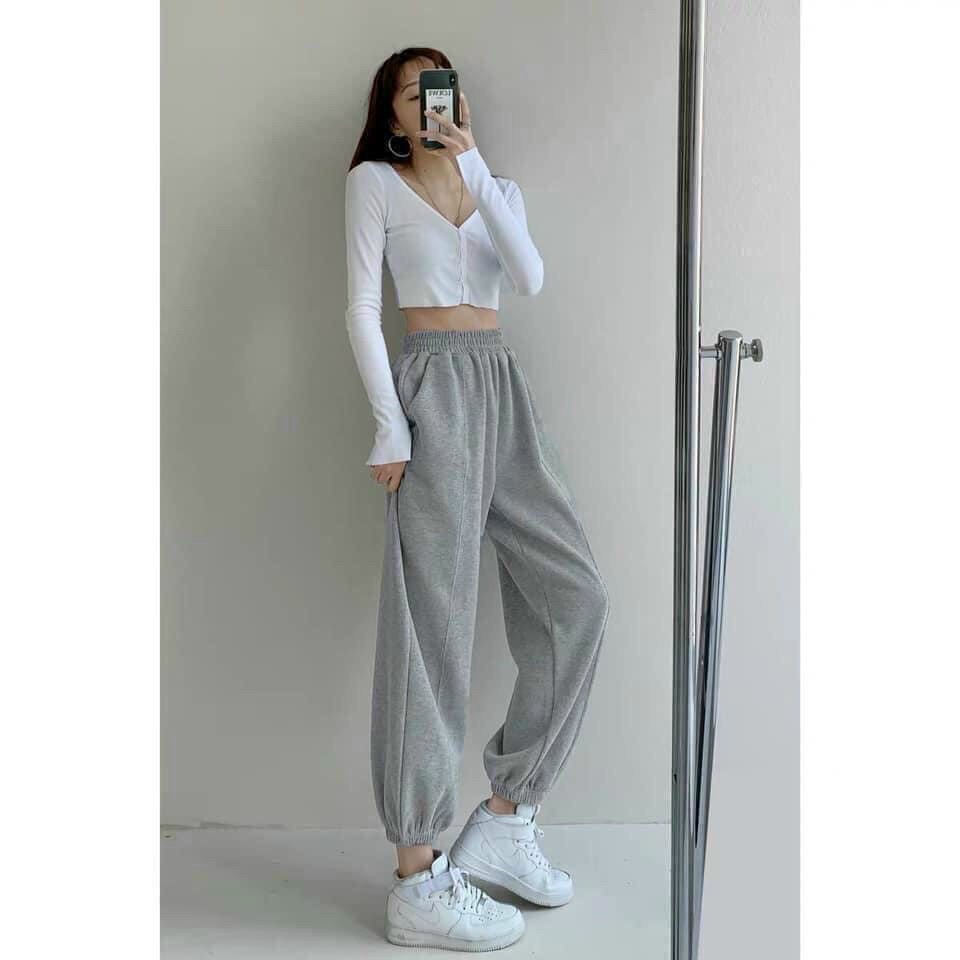 Quần Jogger nữ mềm mịn không bai xù, thiết kế cạp và gấu quần chun cực trẻ trung QJKB017