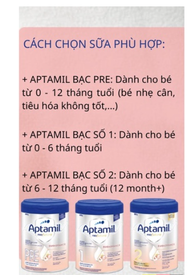 Sữa Aptamil PROFUTURA Pre - 1 - 2 nội địa Đức - Aptamil bạc