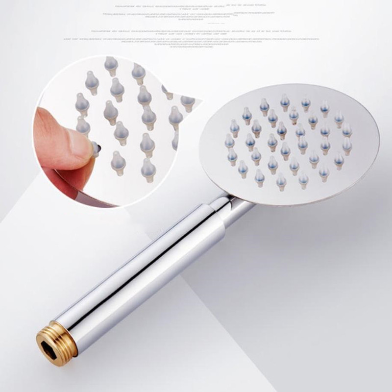 Đầu vòi sen tròn cầm tay siêu mỏng mặt inox 304