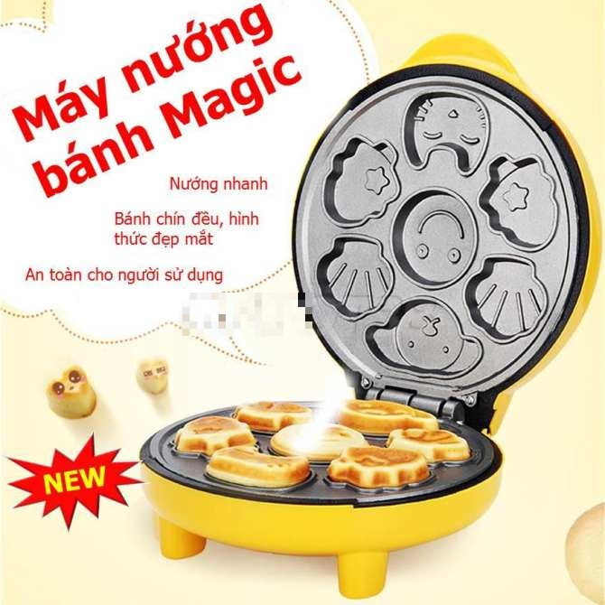 Máy nướng bánh hình thú Magic với 7 khuôn bánh hình con thú ngộ nghĩnh chất liệu hợp kim siêu bền chống dính, bên ngoài bằng nhựa chống nóng- Máy đánh trứng 7 cấp độ SCARLETT  cao cấp