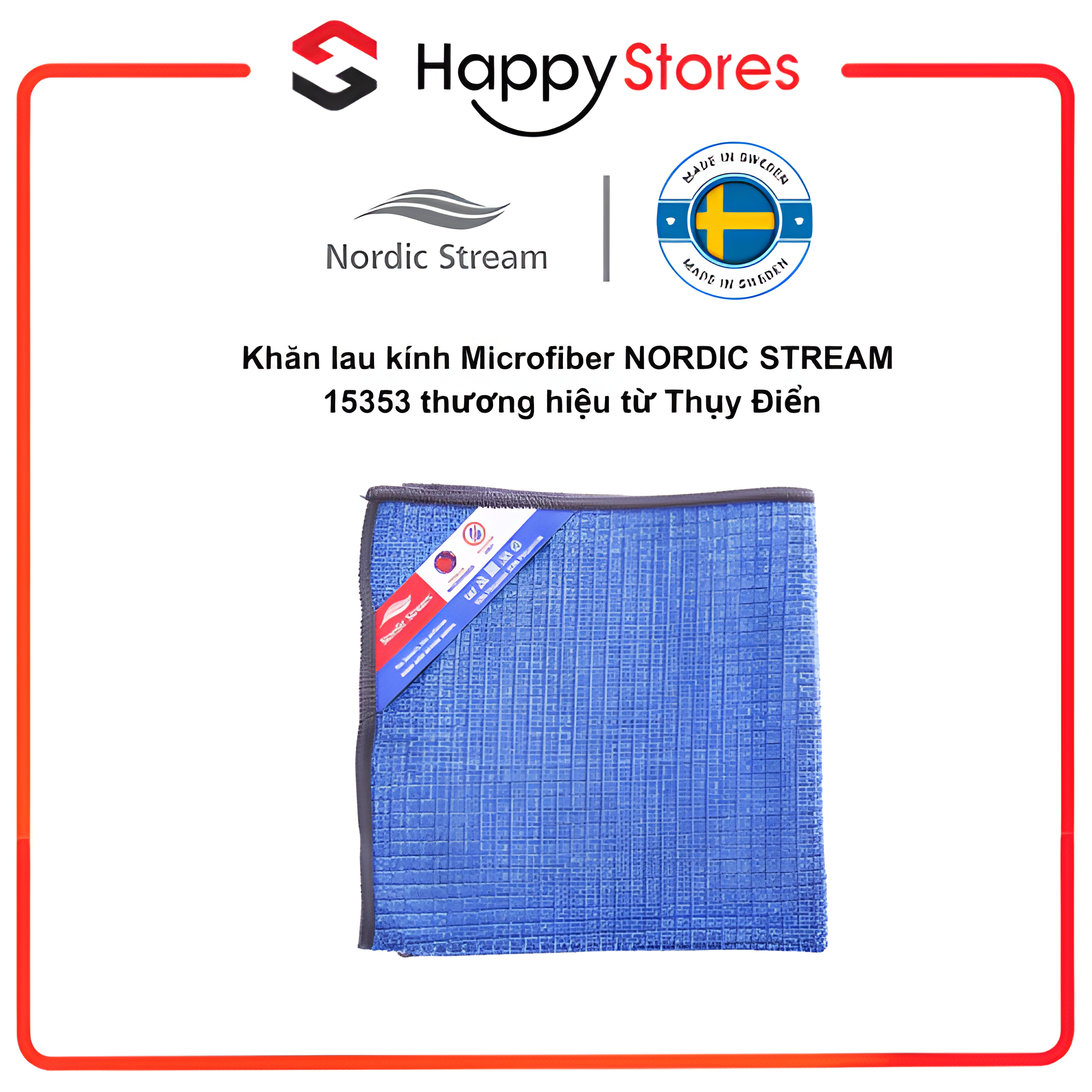 Khăn lau kính microfiber nordic stream 15353