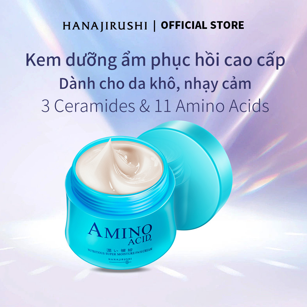 Kem dưỡng ẩm chuyên sâu có chứa ceramide 80g  HANAJIRUSHI Amino Acid Super Moisture Face cream