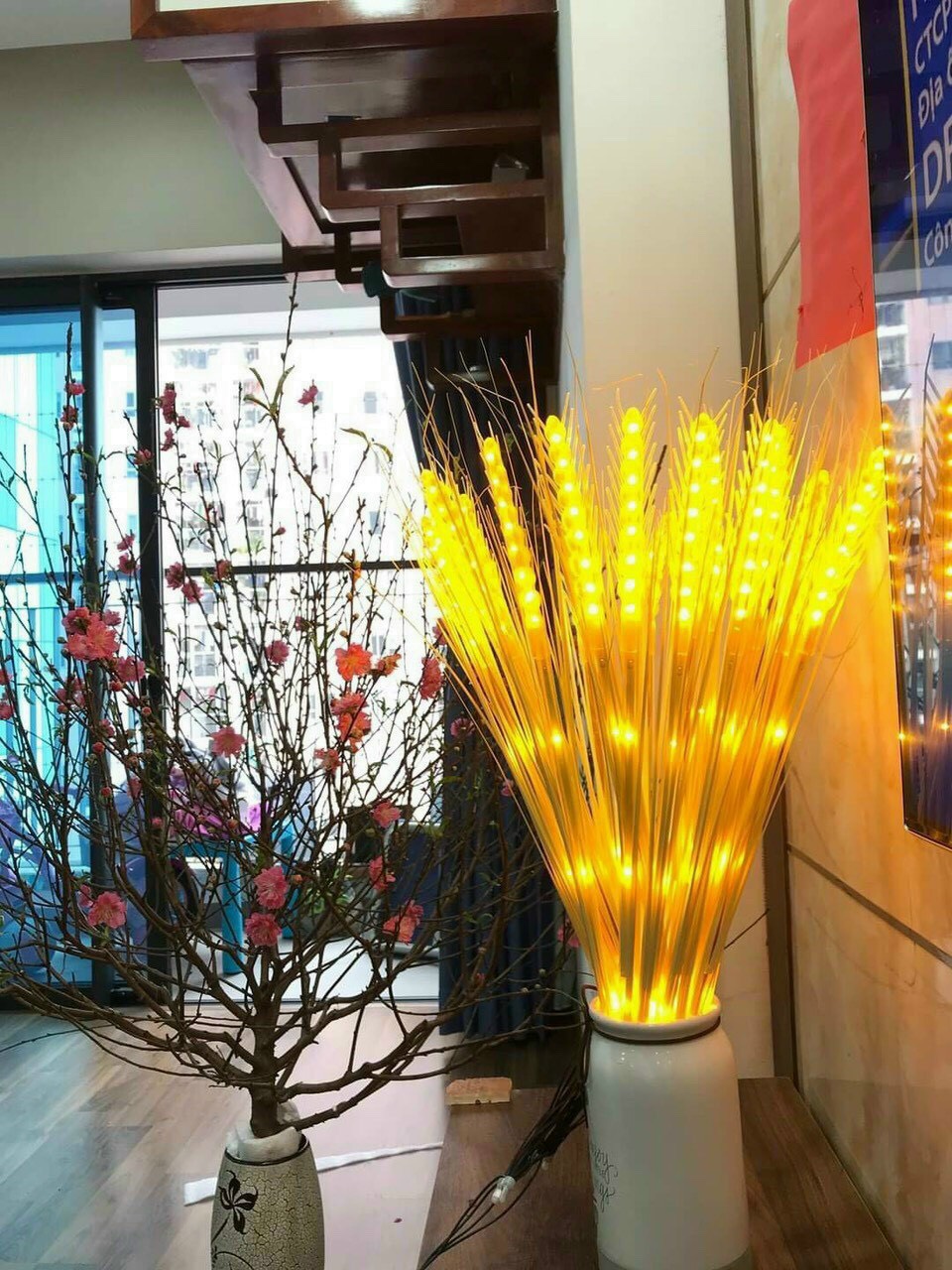 10 bông lúa đèn led ánh kim thu hút tài lộc