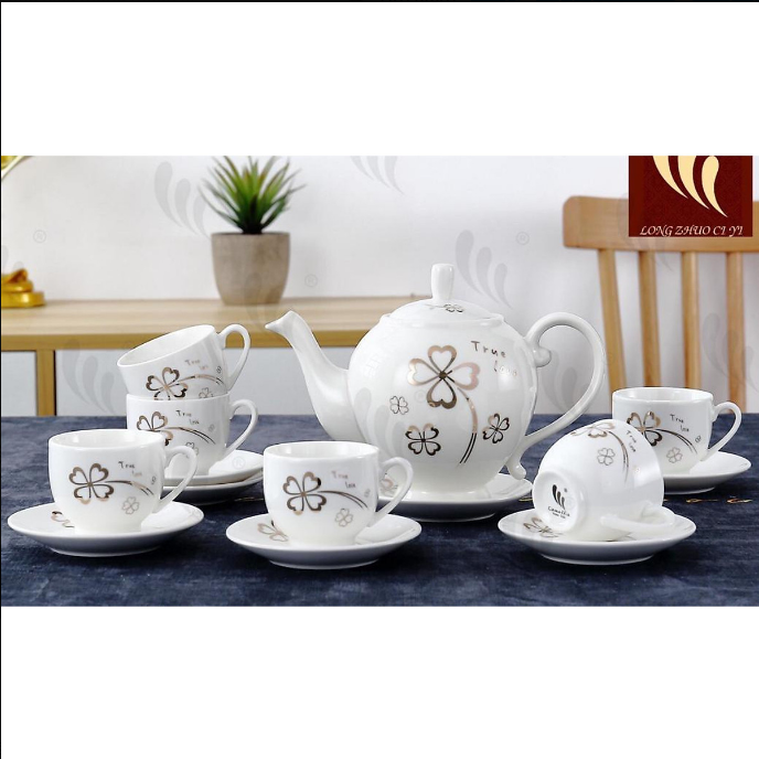 Bộ ấm chén Camellia phong cách hiện đại (họa tết ngẫu nhiên)