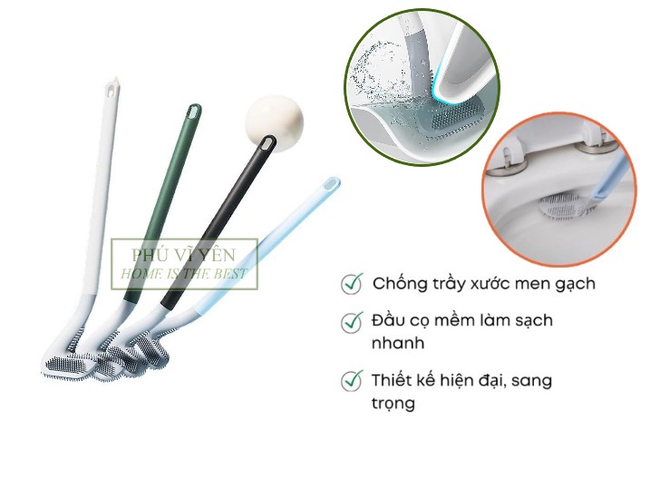 Cọ chà toilet chà bồn cầu siêu sạch Silicon chà sạch khe nhỏ