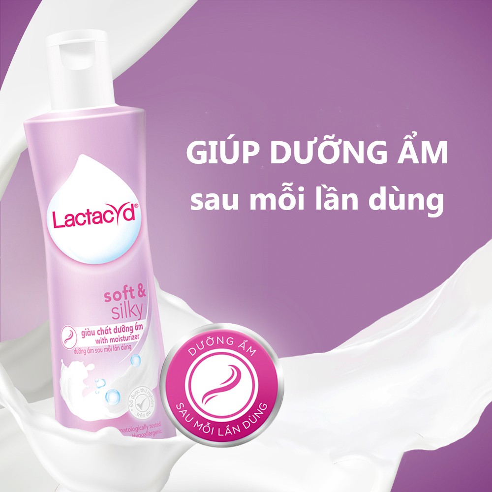 Dung dịch vệ sinh Lactacyd Soft & Silky dưỡng ẩm 250ml
