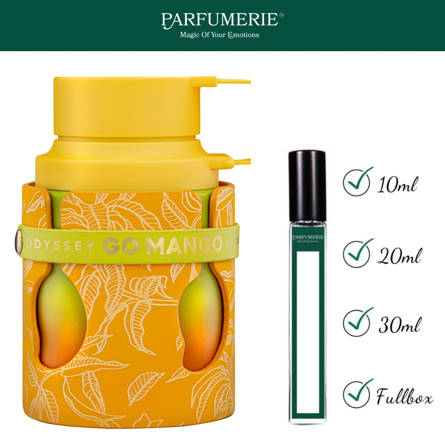 Nước hoa Go Mango EDP hương Xoài thơm tươi mới, trẻ trung, năng động - Parfumerie Trial Size 10ml/20ml/30ml