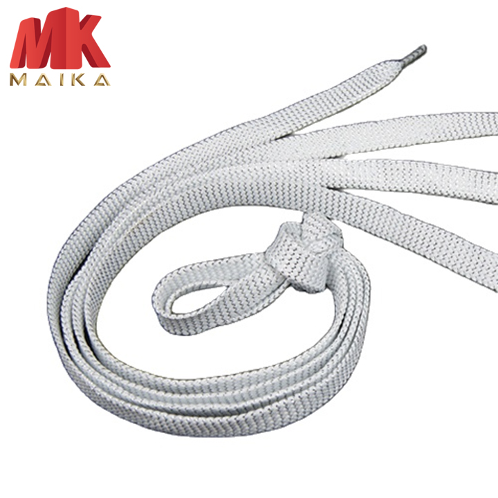 (1 đôi) - Dây Buộc Giày Sợi Dẹt Màu Trắng Kim Tuyến Bạc MKPK15 110cm - dây giày nam nữ, dây giày thể thao dẹt, dây buộc giày thời trang, dây giày dù, dây dù, dây giày phượt, dây giày vải MK MAIKA