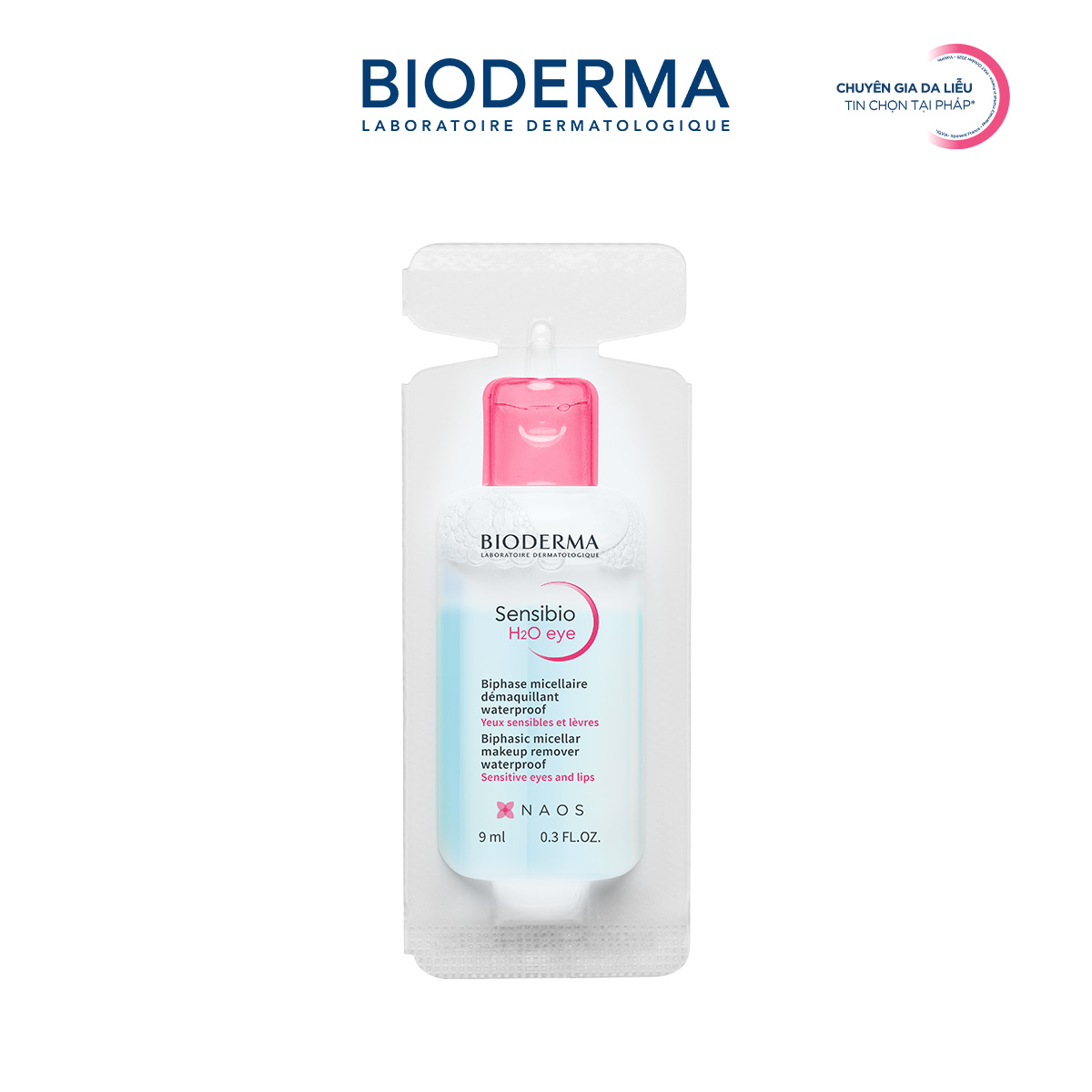 [QUÀ TẶNG KHÔNG BÁN] Tẩy trang mắt môi Micellar 2 lớp thế hệ mới: Sạch thoáng  Mềm ẩm Bioderma Sensibio H2O Eye - 9ml