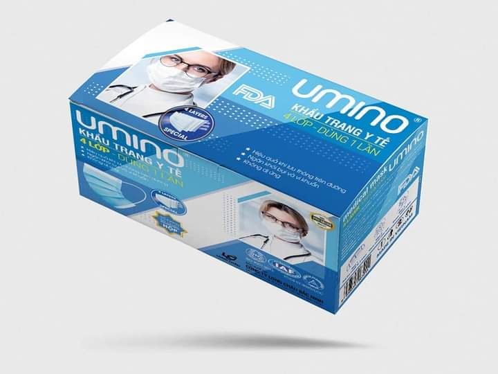 Khẩu trang y tế Umino kháng khuẩn 4 lớp