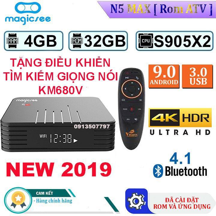 Android Tivi Box Magicsee N5 MAX 4g - Ram 4GB - Rom 32GB - Android 9.0 - tặng khiển voice trị giá 200k