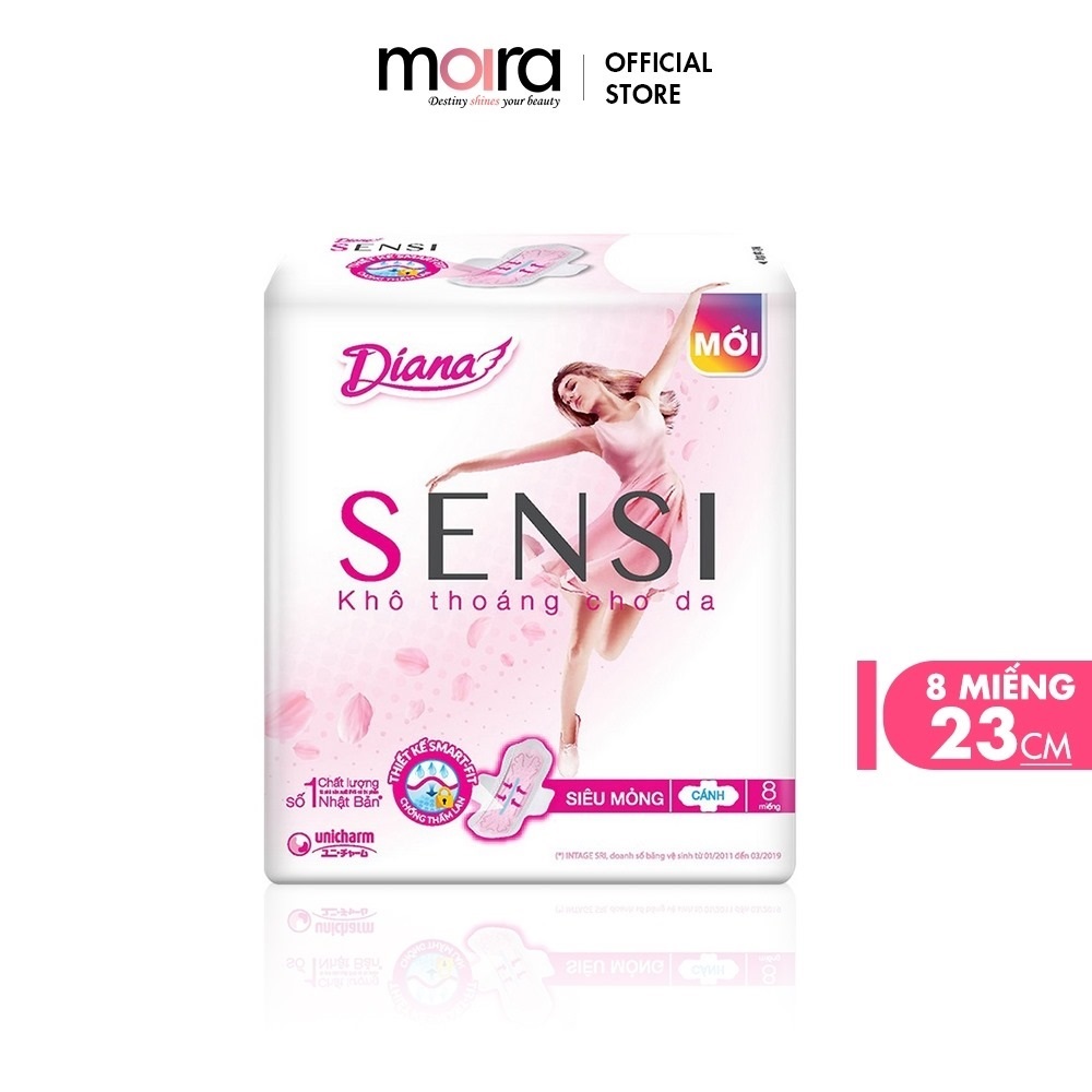 Combo 3 Băng Vệ Sinh Diana Sensi Siêu Mỏng Cánh (8 Miếng/Gói)