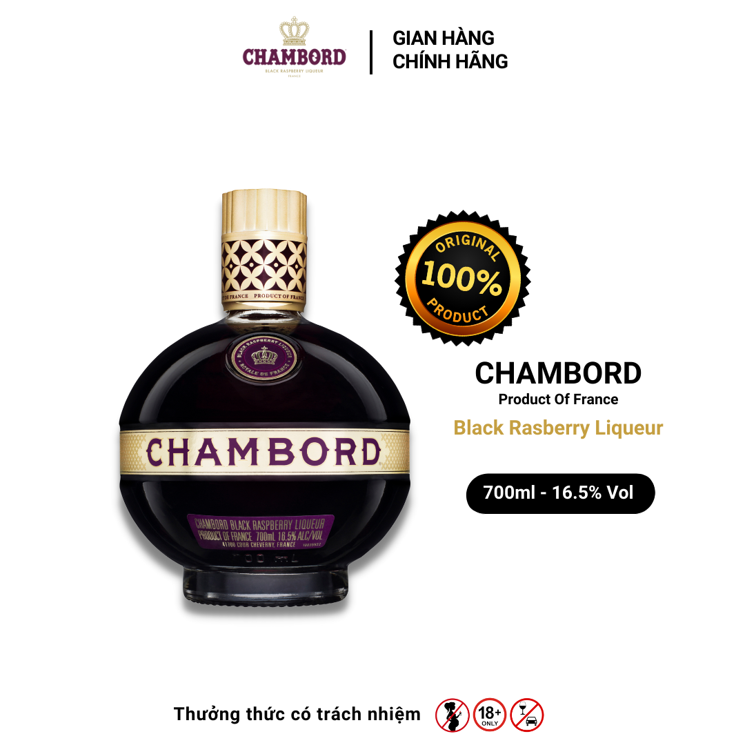 Rượu mùi CHAMBORD Black Raspberry Nồng Độ Alc 16.5% 700ml [Có kèm hộp]