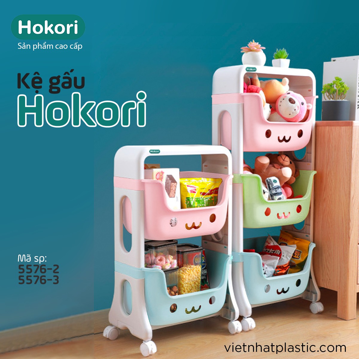 Kệ Gấu 2.3tầng đựng đồ chơi, đồ bỉm sữa, đựng thực phẩm trong nhà bếp cho mẹ và bé