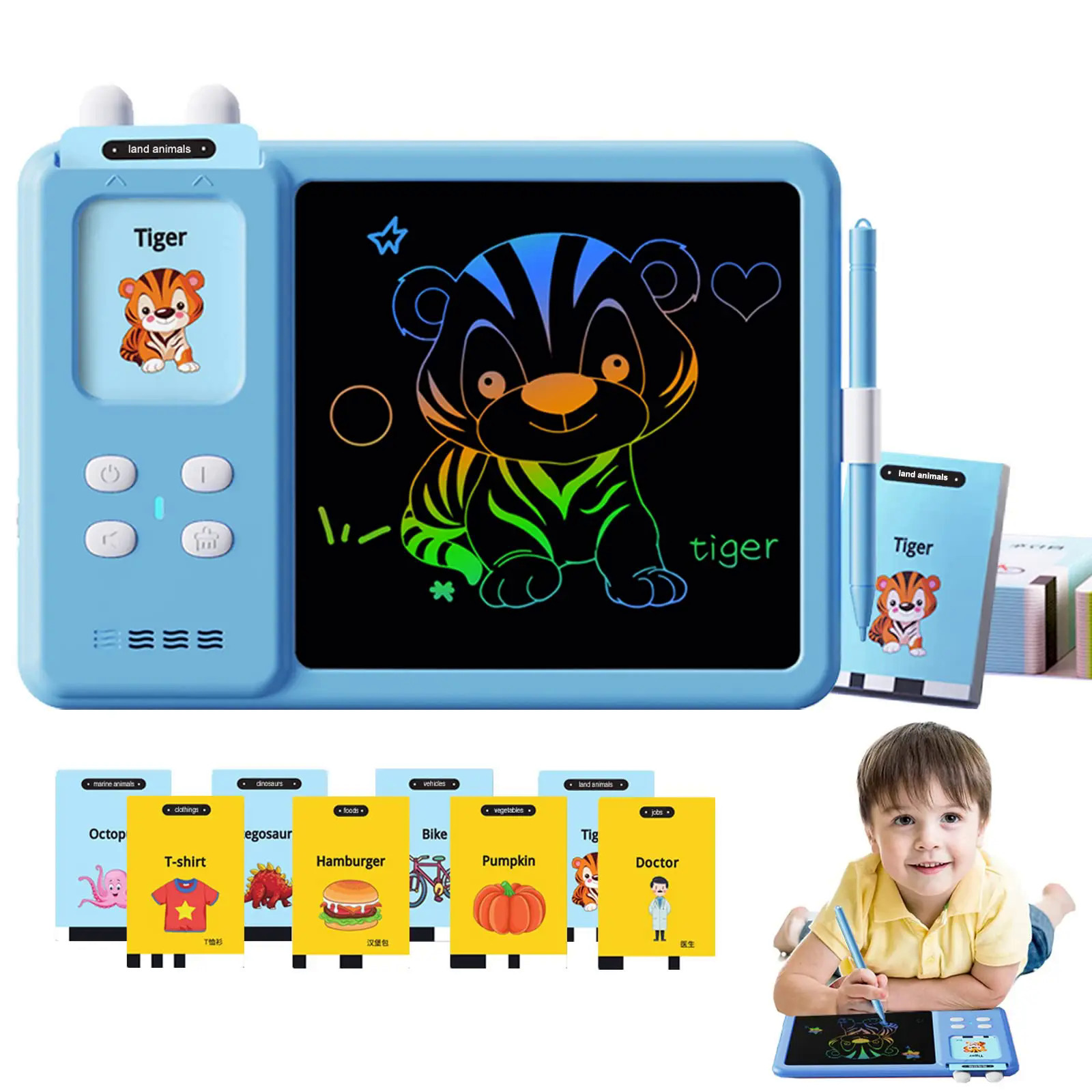 224 từ nói chuyện THẺ FLASH LCD bằng văn bản Tablet Board Pad đồ chơi mầm non Montessori điều trị ngôn ngữ tự kỷ đồ chơi cho trẻ em trẻ mới biết đi