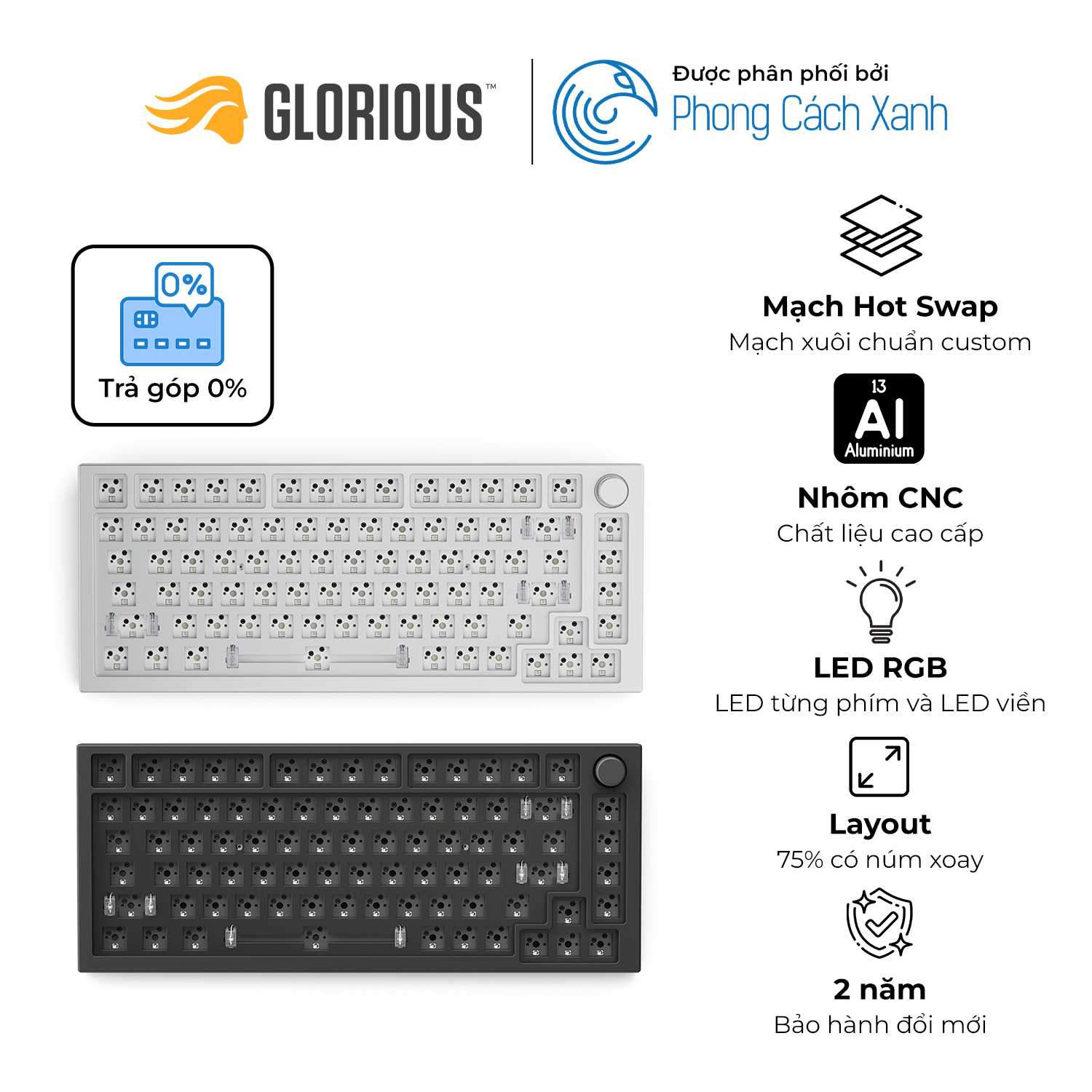 Kit bàn phím cơ glorious gmmk pro - hàng chính hãng