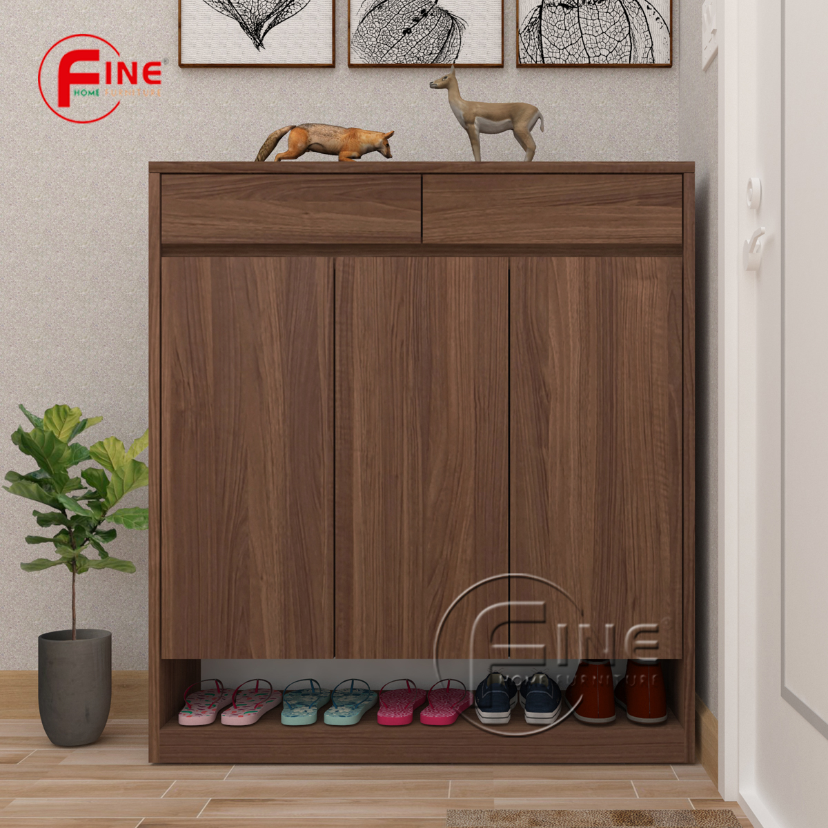 Tủ Giày Dép hiện đại sang trọng phong cách thời trang FINE FTG014 phù hợp cho Căn Hộ, Nhà Phố