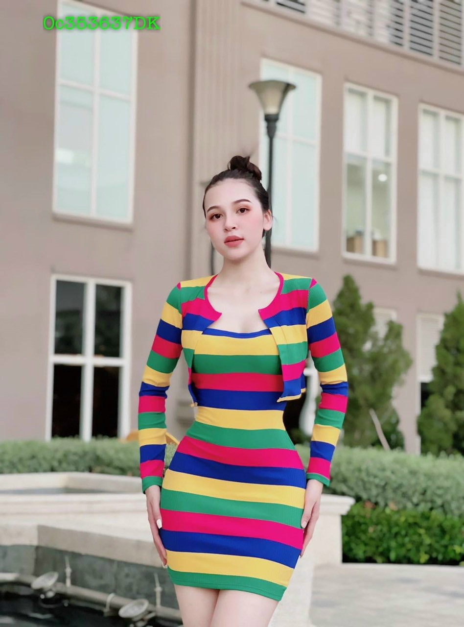Đầm body dây kèm áo khoác mẩu mới