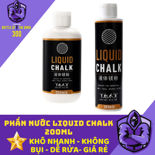 Phấn nước liquid chalk 200ml nhanh khô tập leo núi,kéo co, hít xà, nâng tạ - vnbb300