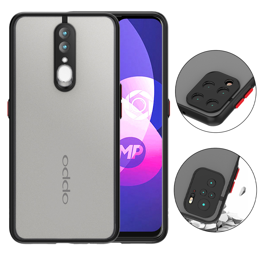 Ốp lưng oppo nhám A76 A54 A74 A92 A52 A72 A53 F9 A12 A5s A7 A32 A5 2020 A9 2020 Reno 2F Reno 4 Reno 5 Reno 6 Reno 6z Reno 7 5G Đen Basic