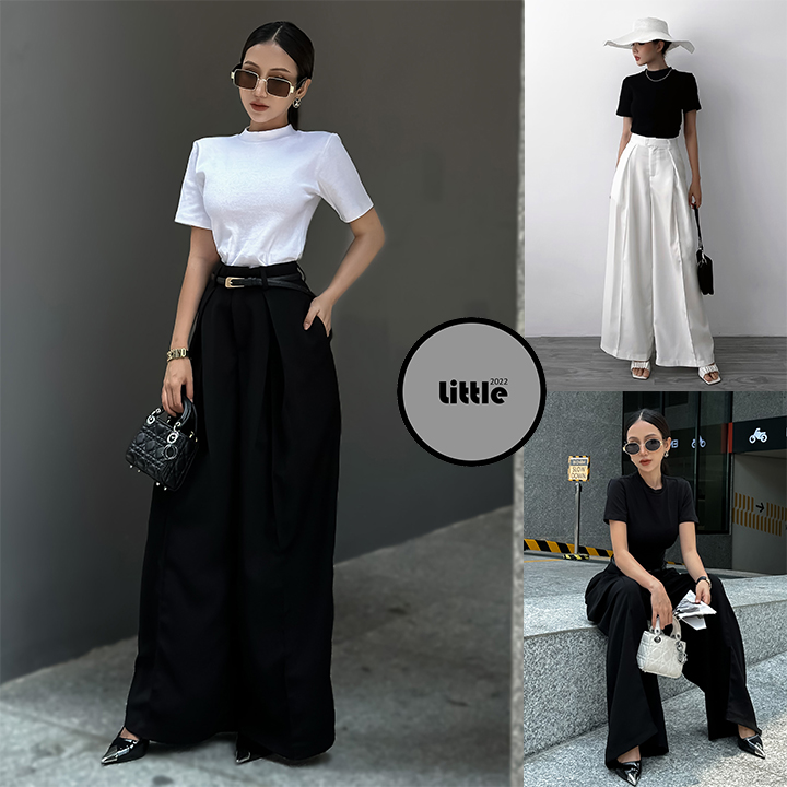 Quần suông xếp ly dày dặn chất tuyết mưa ống rộng dáng dài "xếp ly"