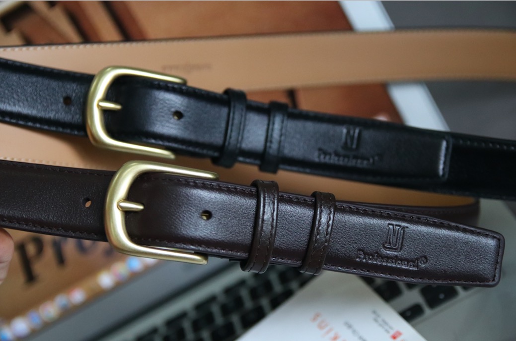 Thắt lưng 3.0cm da bò cao cấp 2 màu đen , nâu