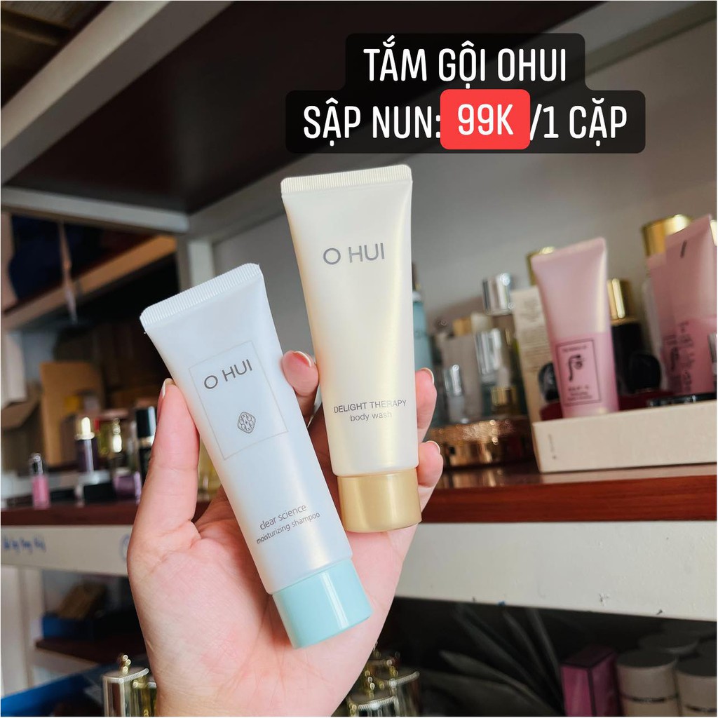 Cặp dầu gội +sữa tắm Ohui Clear Science Moisturizing Shampoo 40ml
