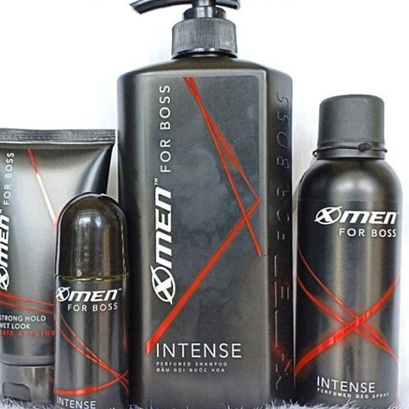 [HCM]Combo Gội 650g+Xịt 150ml+Lăn 50ml+Gel 150g Xmen For Boss Intense