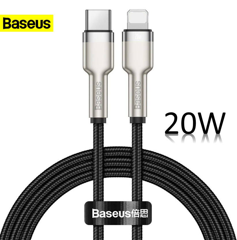 Cáp sạc nhanh iPhone 20W Baseus Cafule Metal dây dù siêu bềndùng cho IP13 14 11 12 promax