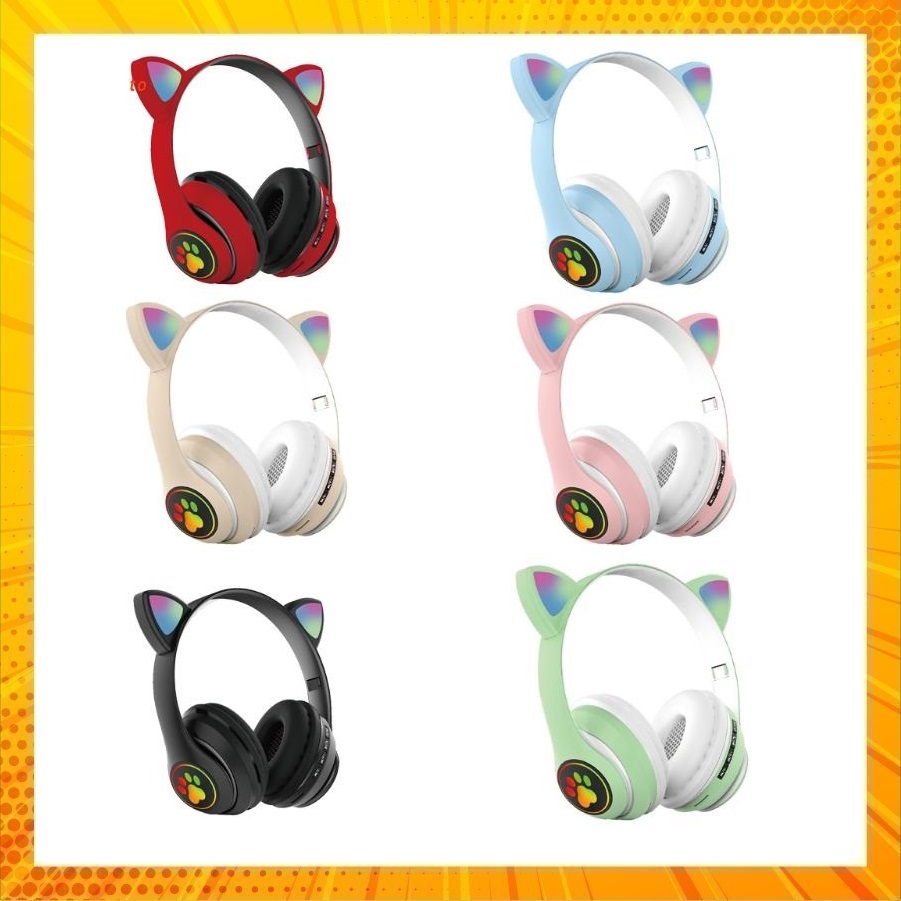 Tai nghe chụp tai bluetooth hình mèo