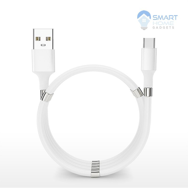 Dây Sạc Samsung - Dây Sạc iPhone Gắn Nam Châm Chống Rối Cuộn Tròn Cực Tiện Lợi, Sạc Nhanh 3A