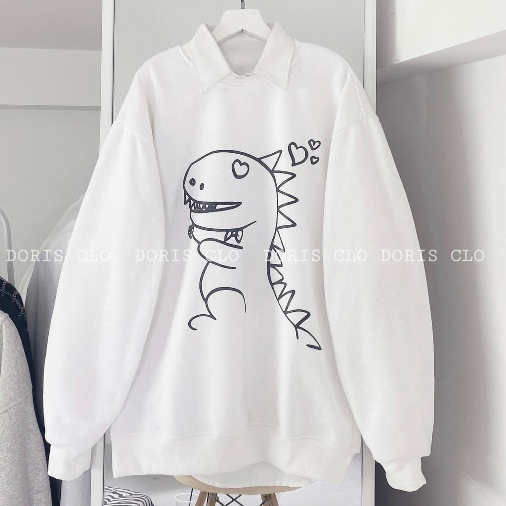 Sweater Khủng Long, Áo nỉ bông in hình KL siêu nét