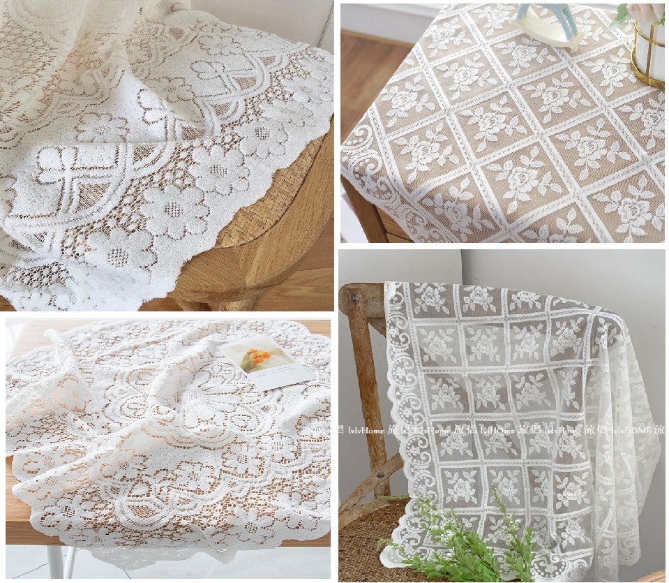 Khăn trải bàn ren họa tiết phong cách vintage