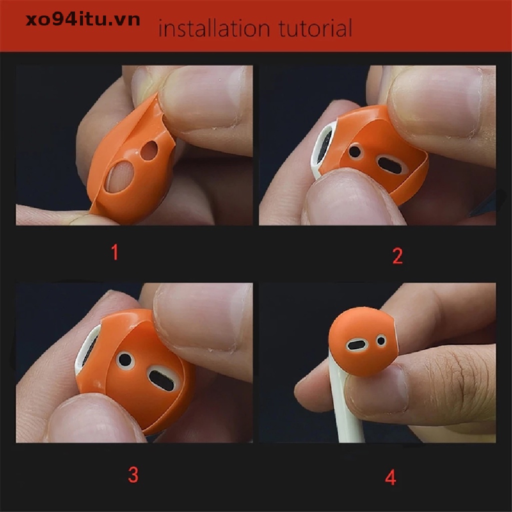 Bộ 2 nút bọc tai nghe bằng silicon chống trượt cho Apple Airpods