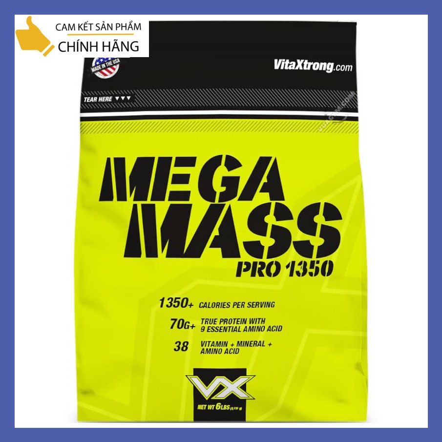 Sữa Dinh Dưỡng Tăng Cân Nhanh VITAXTRONG MEGA MASS 6lbs (2.7kg) TĂNG CÂN , TĂNG CƠ DÀNH CHO NGƯỜI KHÓ HẤP THU