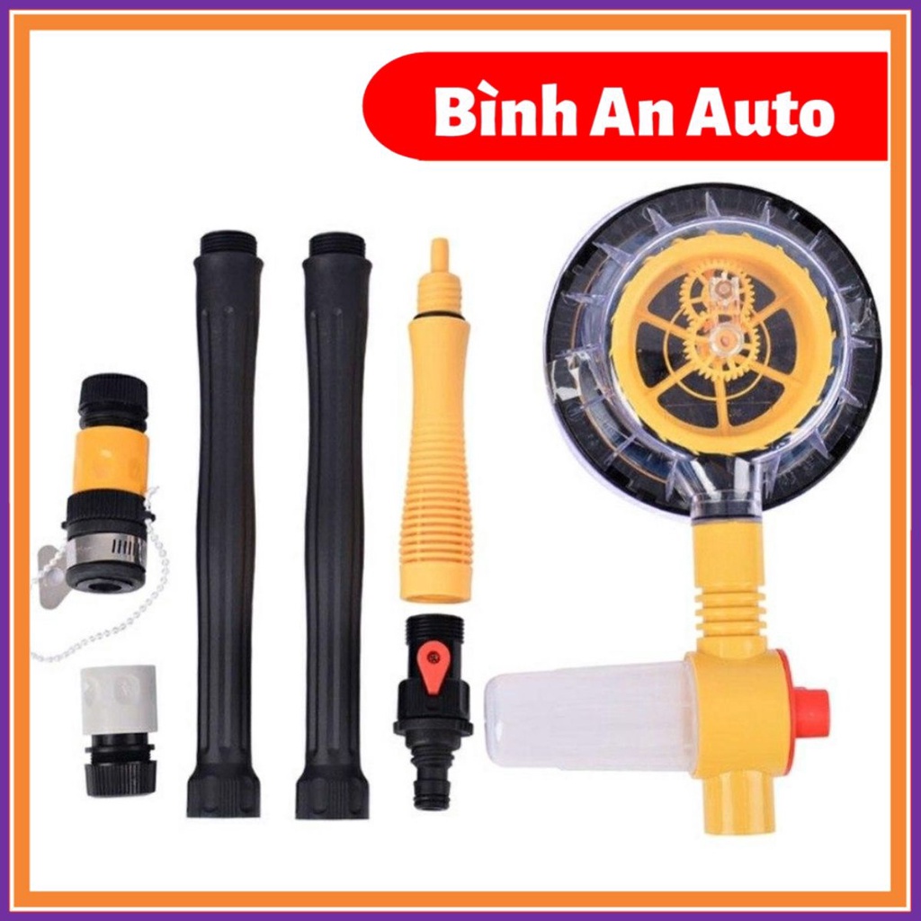 CHỔI RỬA XE Ô TÔ DỤNG CỤ RỬA XE TỰ XOAY 360 ĐỘ-Vòi Cọ,Cây Rửa Xe Hơi Kết Hợp Bàn Chải Tự Động, Xoay Tròn 360, Tự Tạo Bọt
