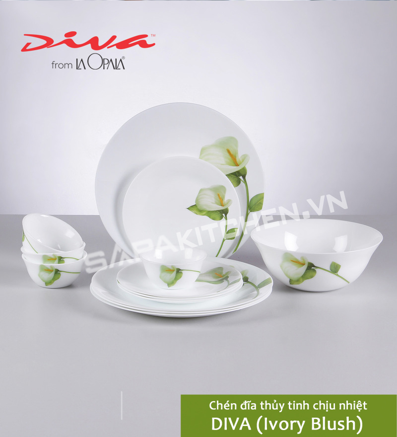 Bát đĩa thủy tinh ib dáng tròn
