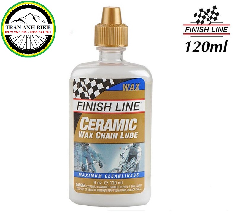 Dầu tra sên xích líp xe đạp Finish Line Ceramic Wet 120ml - Hàng chính Hãng