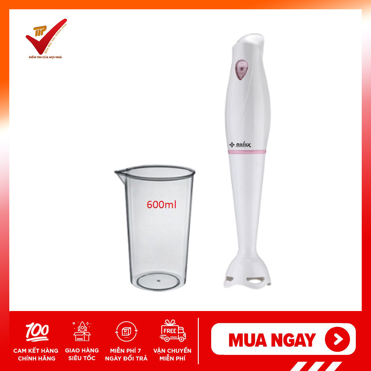 Máy xay sinh tố cầm tay đa năng aulux sb-30t - kèm cốc nhựa