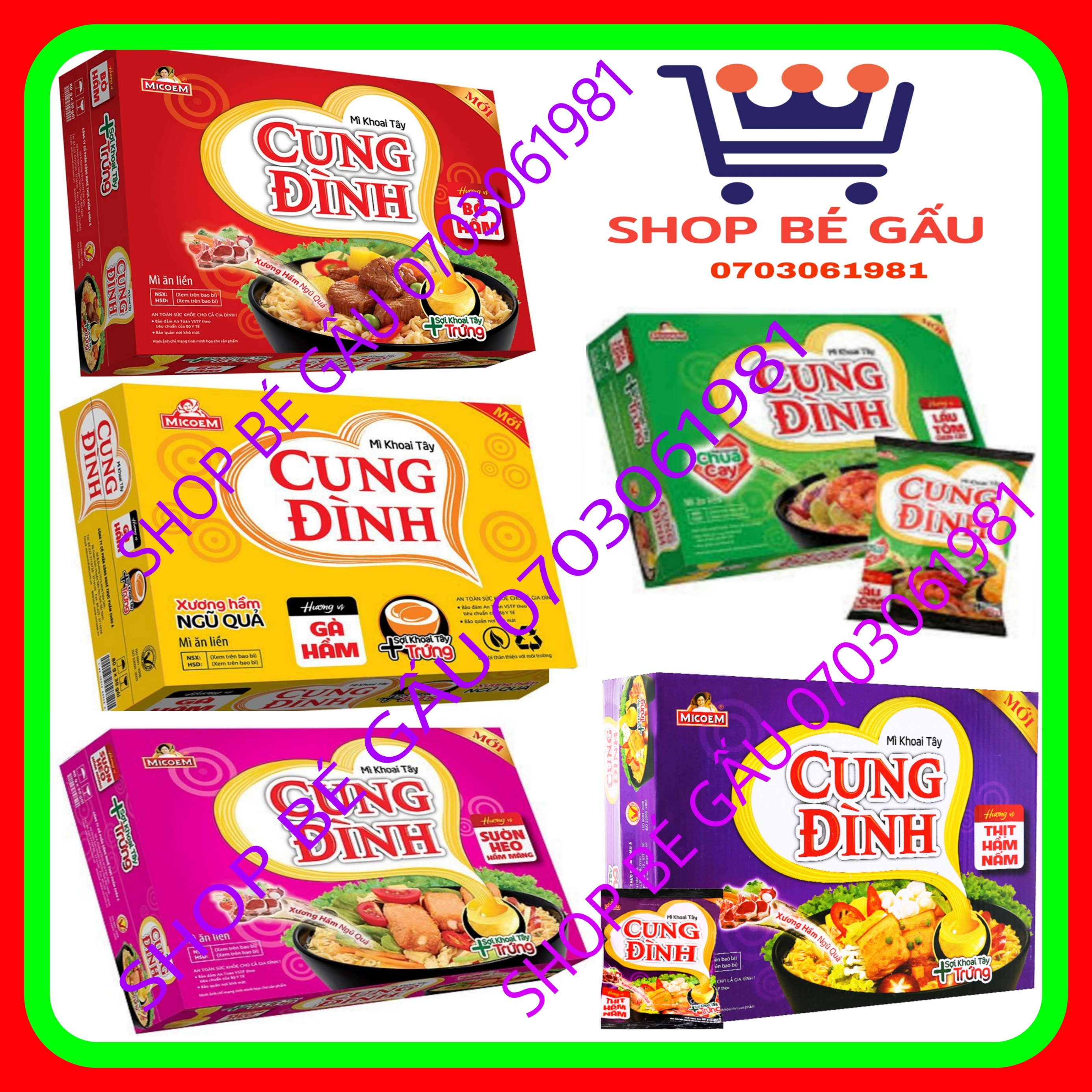 Thùng mì tôm cung đình bò hầm 30 gói x 80g