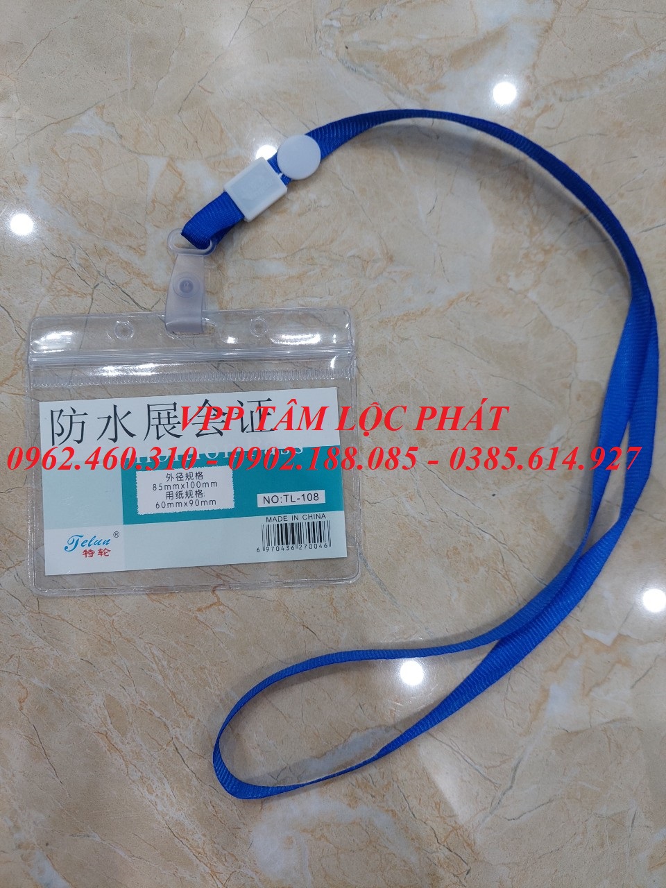 20 bộ thẻ đeo nhân viên 108 + dây đeo thẻ lụa móc nhựa