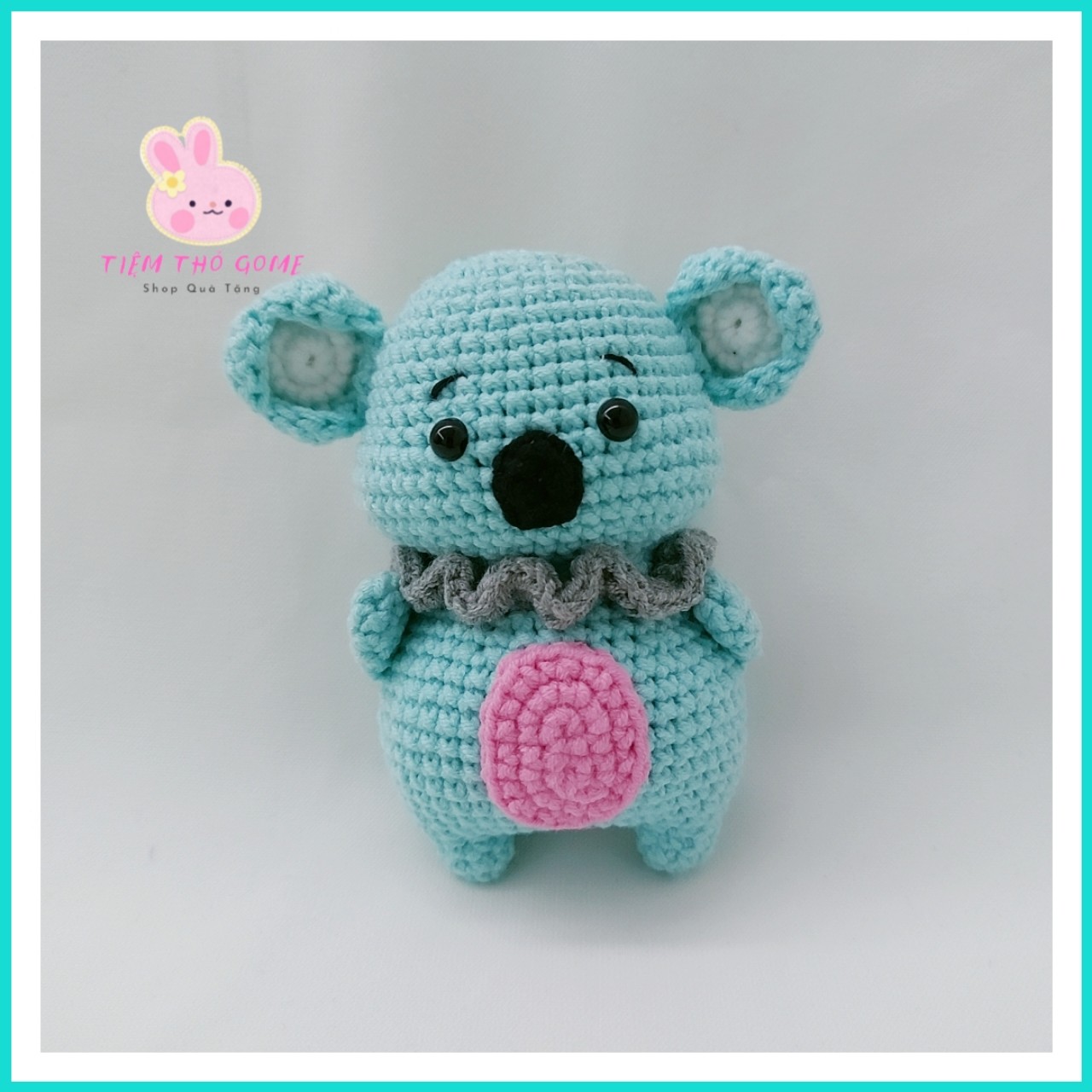 Thú len nhồi bông handmade - Gấu túi len handmade