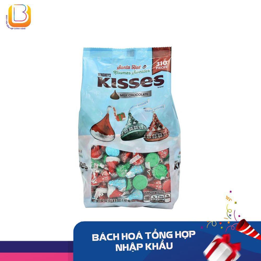 Kẹo chocolate hershey's kisses milk santa hat mỹ 1.47kg