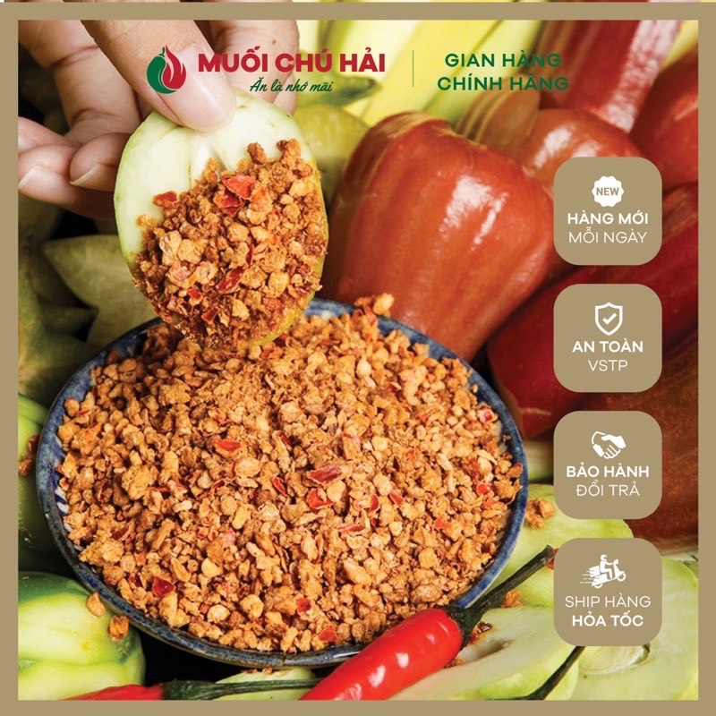 Muối Tây Ninh Chú Hải loại ngon, tỏi ớt siêu cay - Ăn Vặt Denfood