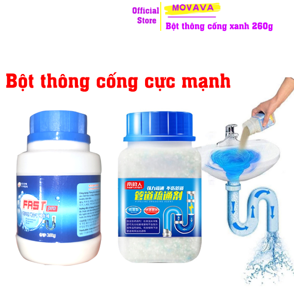 Bột thông cống cực mạnh hàn quốc sử lý tắc ngẽn bồn rửa bát và bồn cầu siêu mạnh - Movava