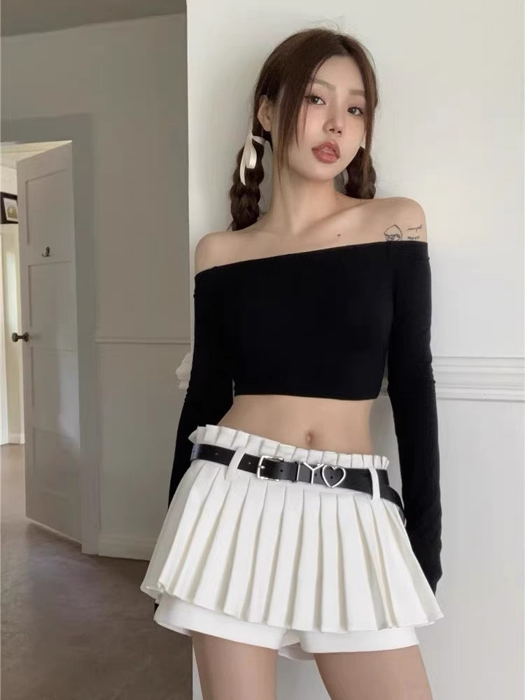Áo croptop nữ tay dài PINKSTORE29 kiểu trễ vai phong cách gợi cảm A5881