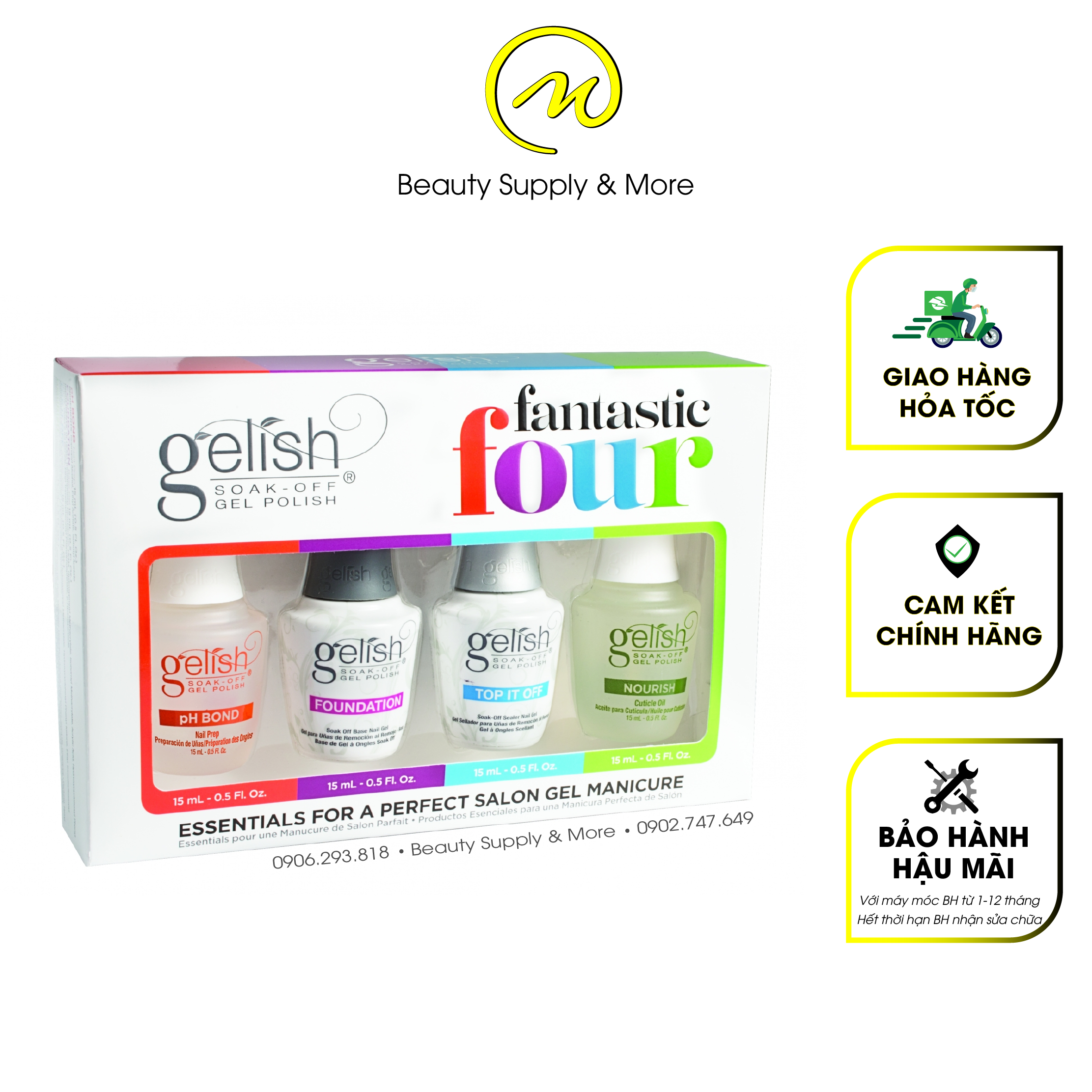Sơn gel liên kết base top, bond, oil gelish mỹ
